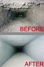 Before and after duct cleaning